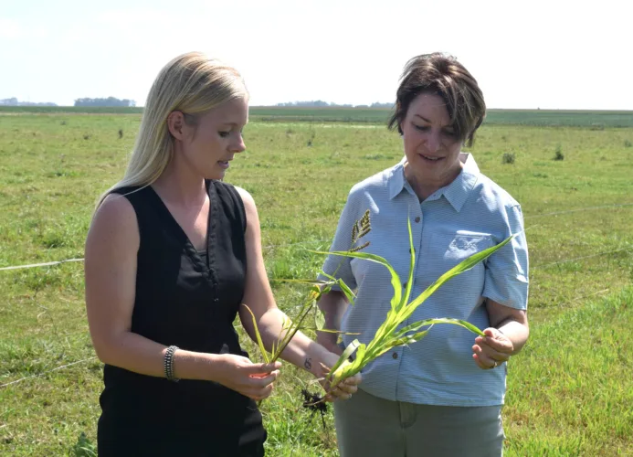 Klobuchar visits local sixth-generation farmer